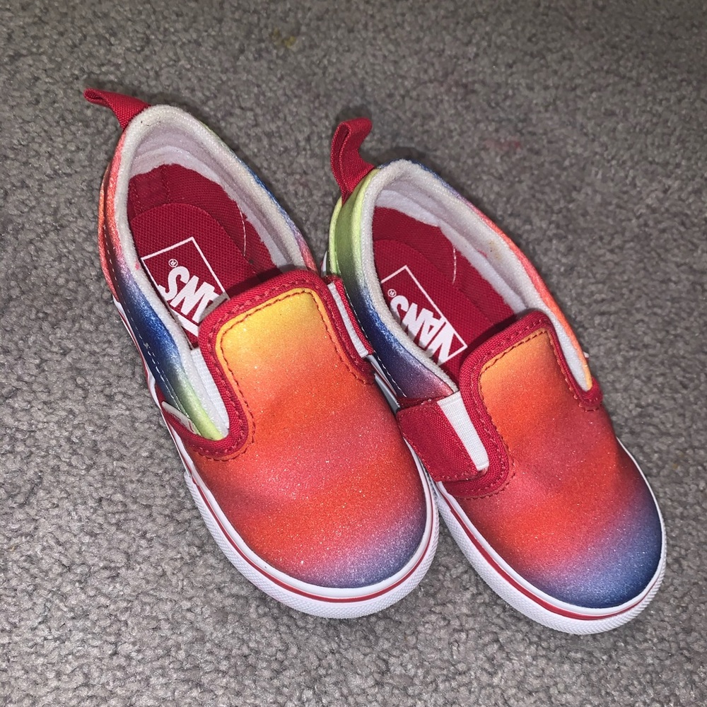 Toddler rainbow glitter vans